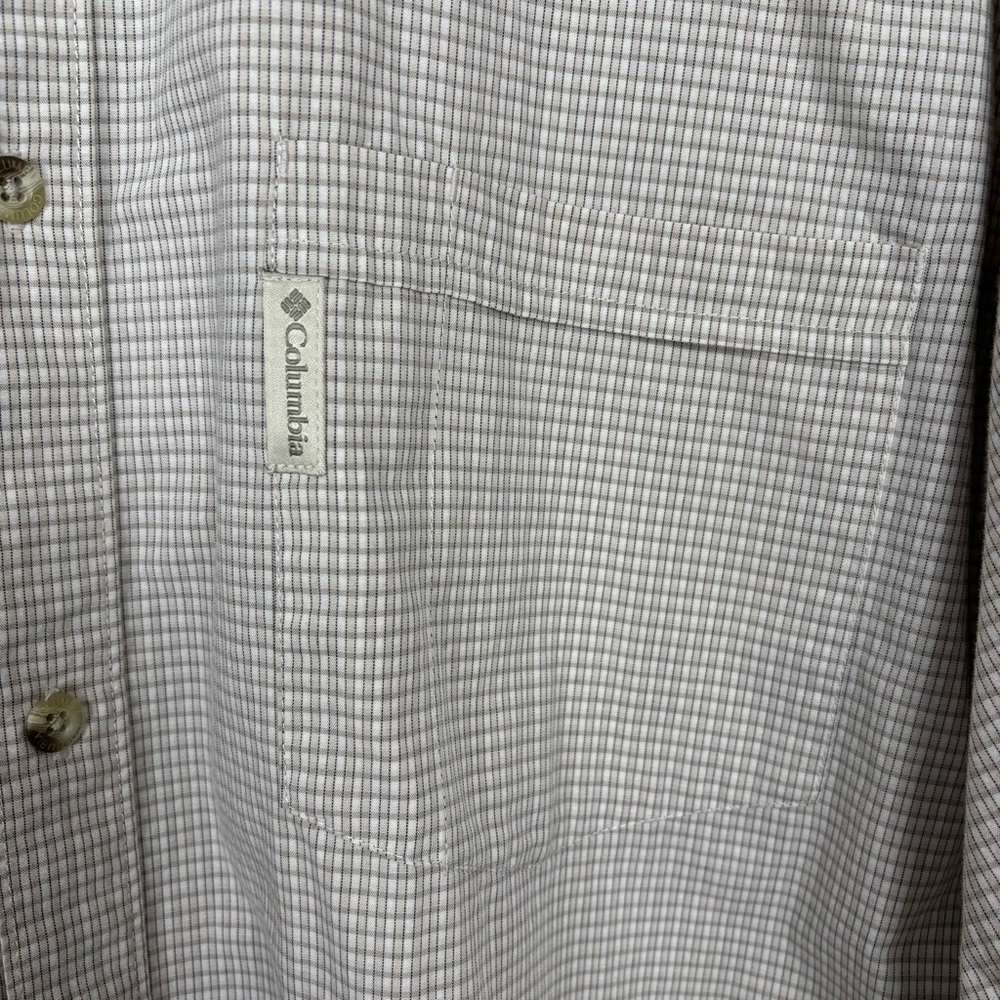 Columbia Sportswear Shirt Mens XXL White Khaki Plaid Short Sleeve Pocket Button - Picture 6 of 11